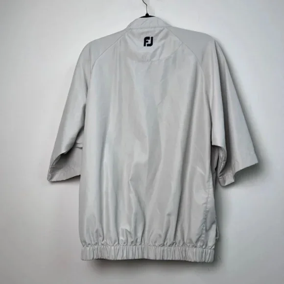 FootJoy Quarter Snap Golf Jacket Beige Men’s Size Medium Henley Pullover Pockets - Picture 6 of 9
